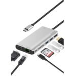 ADAPTATEUR TYPE C TO HDMI/VGA+SD/TF+02USB+JACK 3.5+TYPE OTN 9591B – Image 2