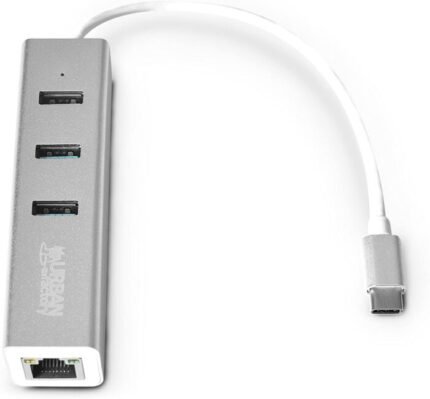 HUB USB URBAN FACTORY TYPE C TO 3 X USB 3.0 + RJ45