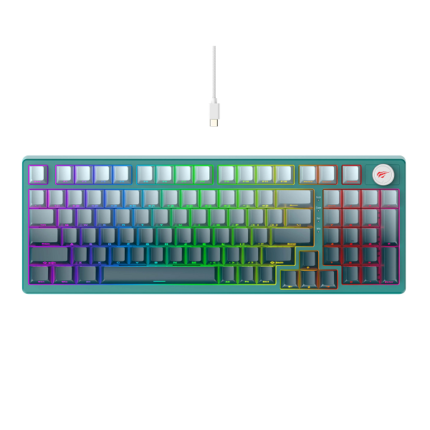 CLAVIER GAMING HAVIT MECANIQUE 899L RGB WHITE/GREEN